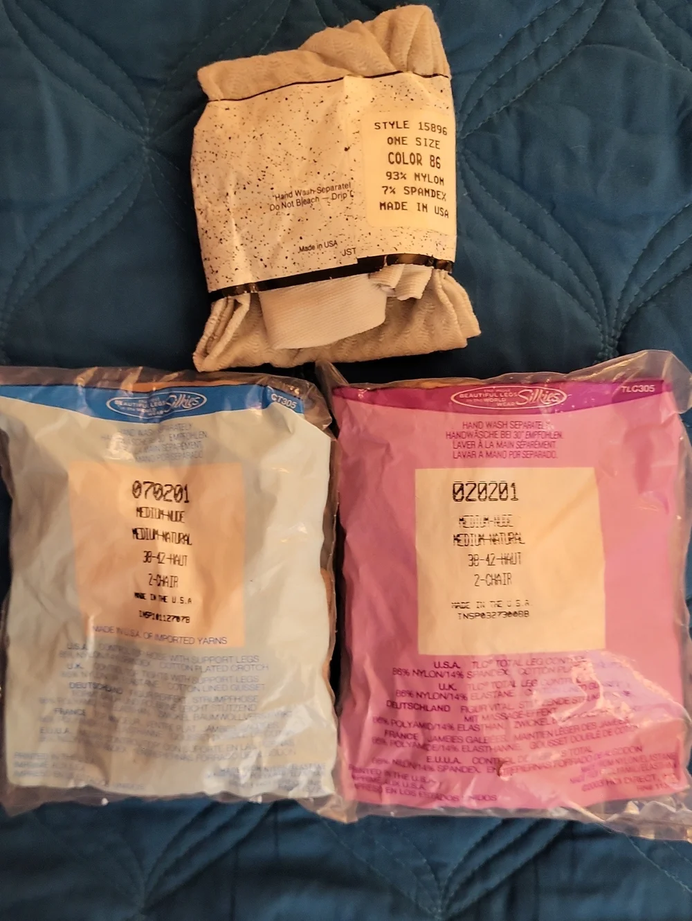 Mixed Packaged Hosiery Lot - Sheer Tights in Pink, Blue, Black, Royal NEW MIX SZ